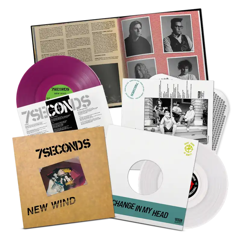 7SECONDS 'NEW WIND / CHANGE IN MY HEAD' 2LP (Purple/Clear Vinyl) Free Returns