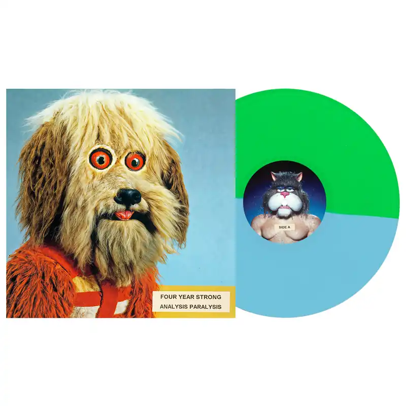 Price Drop FOUR YEAR STRONG ‘ANALYSIS PARALYSIS’ LP (Limited Edition – Only 250 Made, Half Neon Green/Half Baby Blue Vinyl)