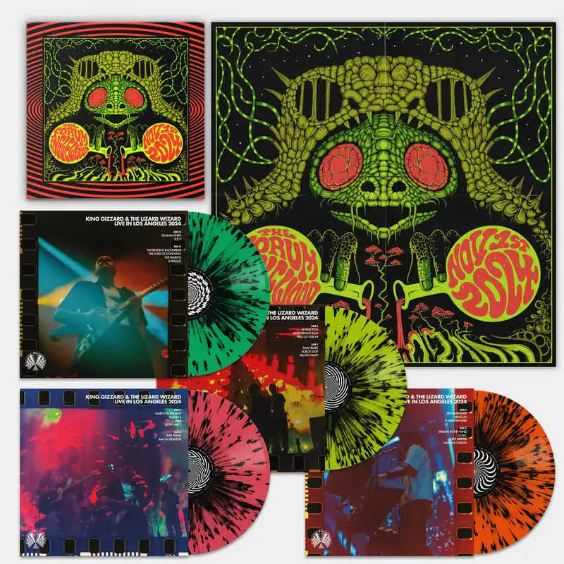 New Arrival KING GIZZARD & THE LIZARD WIZARD 'KING GIZZARD - LIVE IN LOS ANGELES 24' 4LP (Neon Splatter Box Set Vinyl)